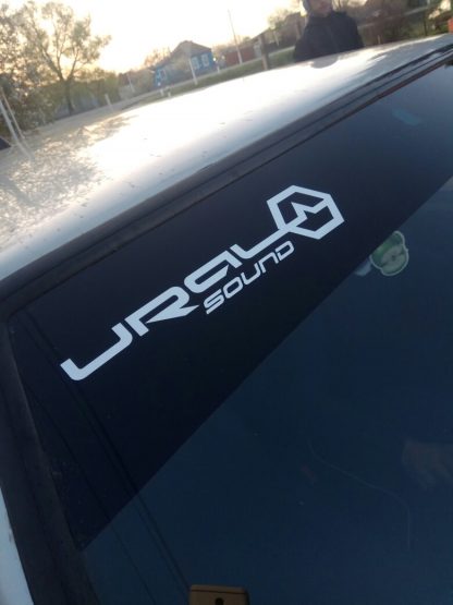 наклейка текст ural sound белая автозвук логотип бренд